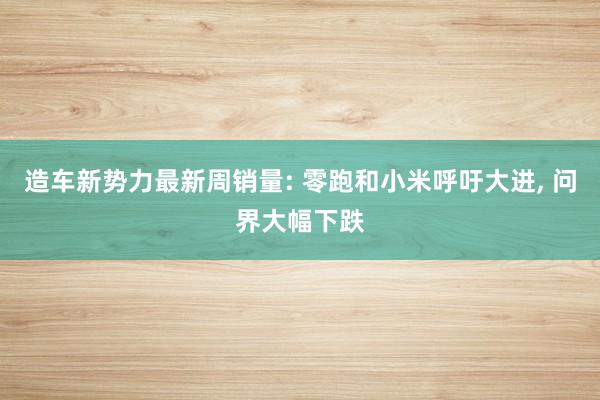 造车新势力最新周销量: 零跑和小米呼吁大进, 问界大幅下跌